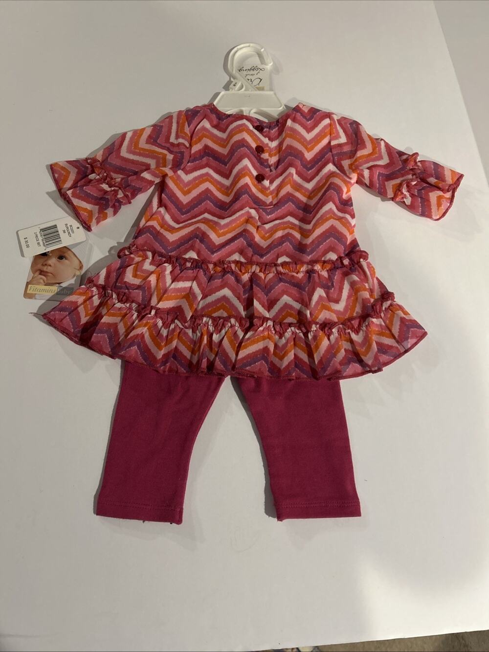 Vitamins Baby 2 Piece Set Burgundy BC2231 Size 3m NEW W Tags $30 Retail
